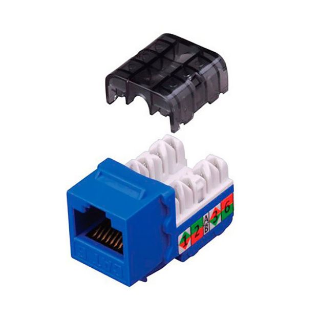 Picture of Vanco Cat 6 90 Degree Keystone Inserts- 8 Conductor (Blue)