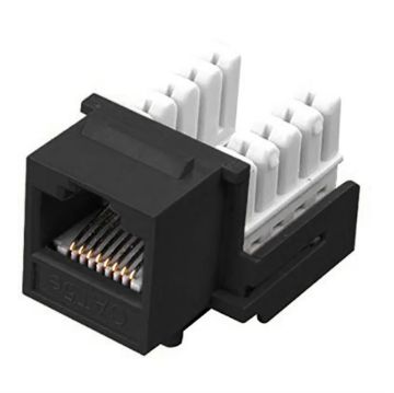 Picture of Vanco Cat 5E 90 Degree Keystone Insert - 8 Conductor (Black)
