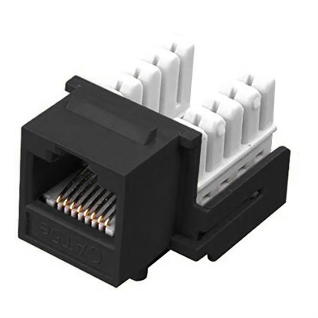 Picture of Vanco Cat 5E 90 Degree Keystone Insert - 8 Conductor (Black)