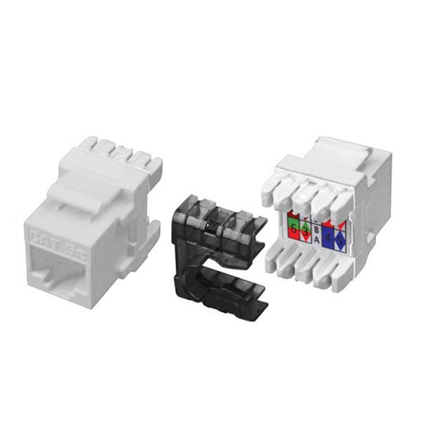 Picture of Vanco Cat 5E 180 Degree Keystone Inserts- 8 Conductor (White