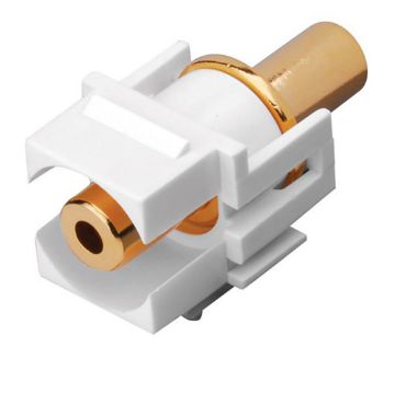 Picture of Vanco 3.5mm Keystone Inserts- 3.5mm Jack to 3.5mm Jack (White)