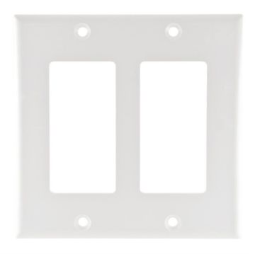 Picture of Vanco Dual-Gang Decor Style Face Plate (white)