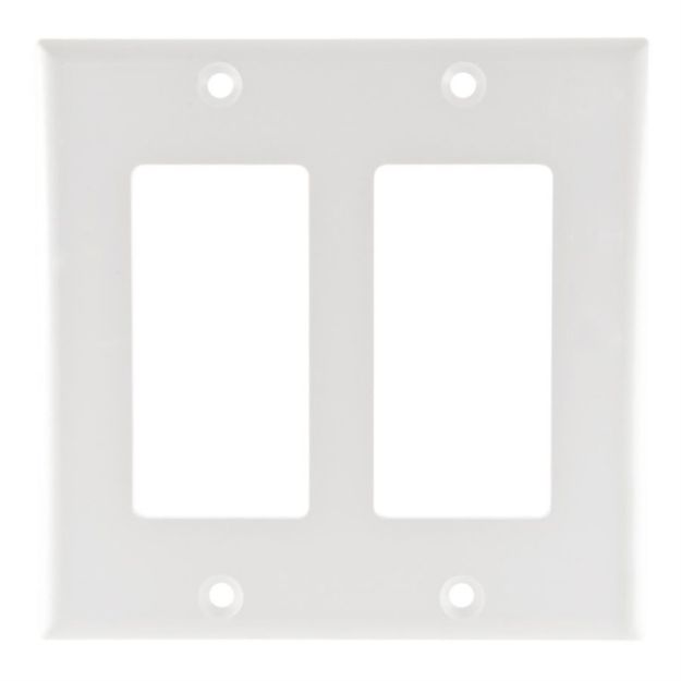 Picture of Vanco Dual-Gang Decor Style Face Plate (white)