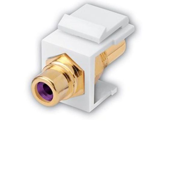 Picture of Vanco RCA Keystone Inserts- Insert Color: White & Violet Insulator