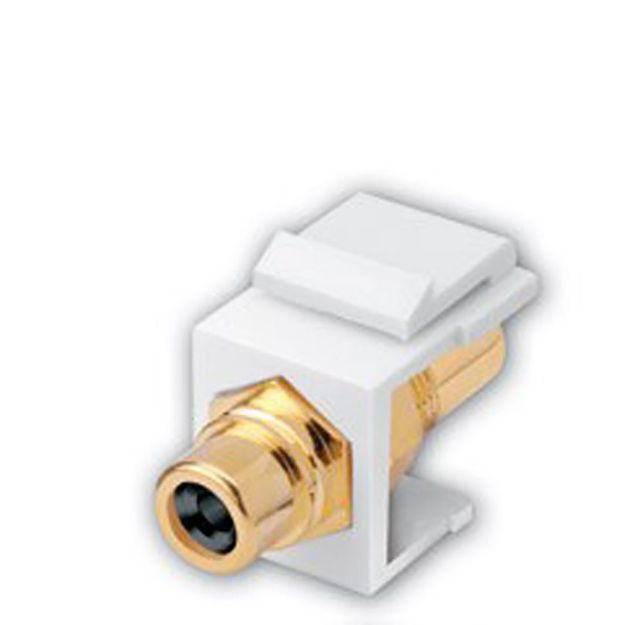 Picture of Vanco RCA Keystone Inserts- Insert Color: White & Black Insulator