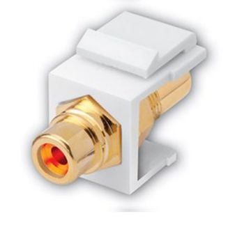 Picture of Vanco RCA Keystone Inserts- Insert Color: White & Orange Insulator