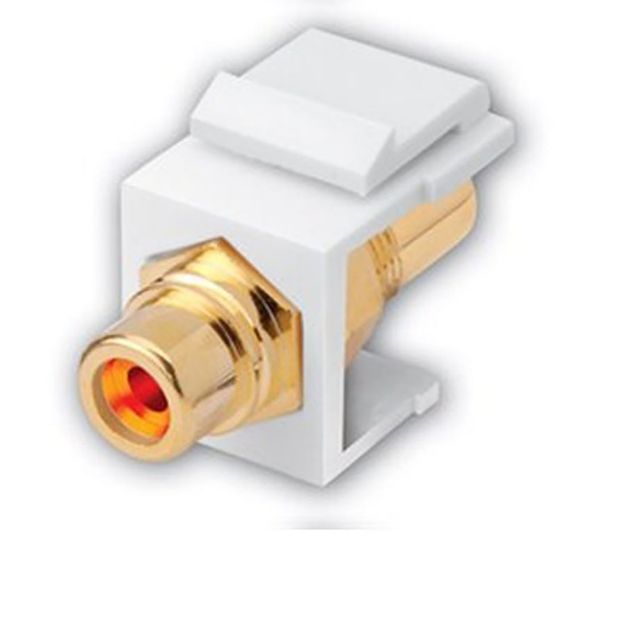Picture of Vanco RCA Keystone Inserts- Insert Color: White & Orange Insulator