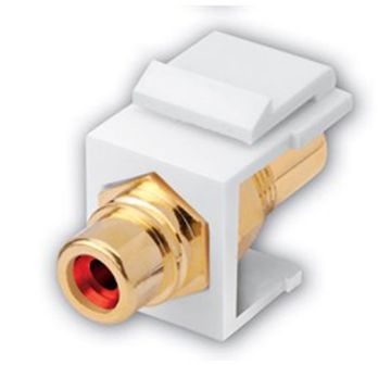 Picture of Vanco RCA Keystone Inserts- Insert Color: White & Red Insulator