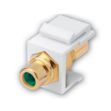 Picture of Vanco RCA Keystone Inserts- Insert Color: White & Green Insulator