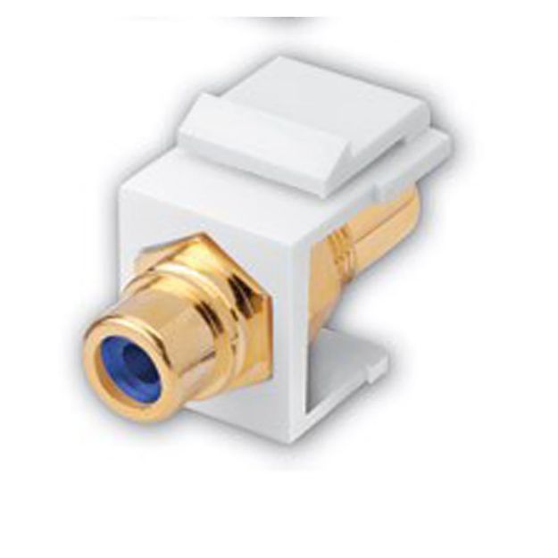 Picture of Vanco RCA Keystone Inserts- Insert Color: White & Blue Insulator
