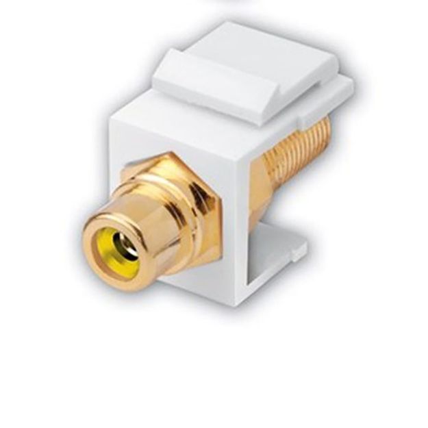 Picture of Vanco RCA Keystone Inserts- Insert Color: White & Yellow Insulator