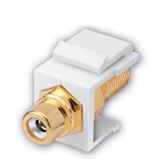 Picture of Vanco RCA Jack to F Female Keystone Inserts- Insert Color: White & White Insulator