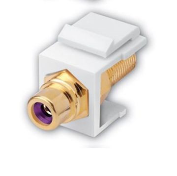 Picture of Vanco RCA Jack to F Female Keystone Inserts- Insert Color: White & Violet Insulator