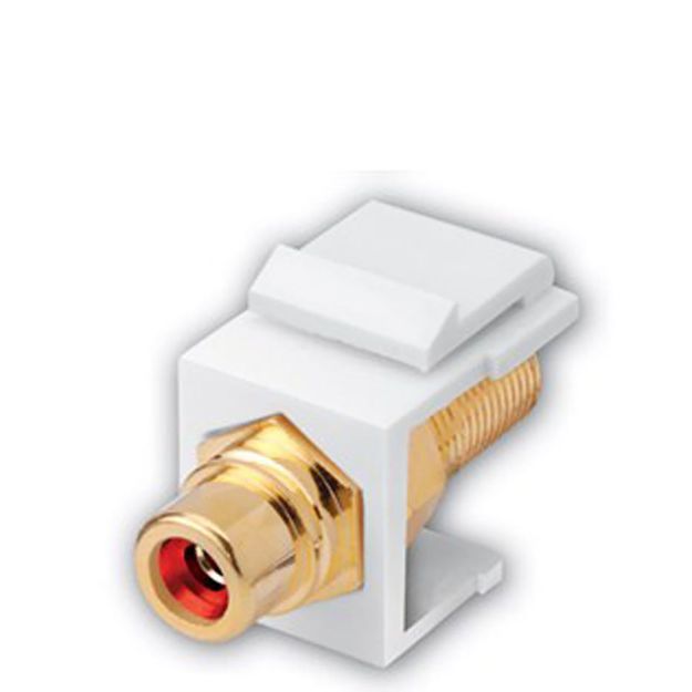 Picture of Vanco RCA Jack to F Female Keystone Inserts- Insert Color: White & Red Insulator