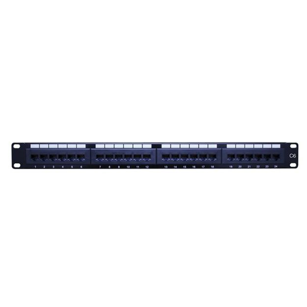 Picture of Vanco Category 6 Patch Panel- 24 Port & 1U Rack Space