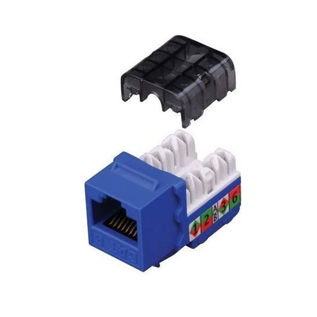 Picture of Vanco Cat 6 90 Degree Keystone Inserts- 8 Conductor (Red)