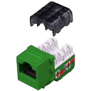 Picture of Vanco Cat 6 90 Degree Keystone Inserts- 8 Conductor (Green)