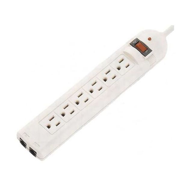 Picture of Vanco 6-Outlet Surge Protector Strip with Phone/Fax/Modem Pr
