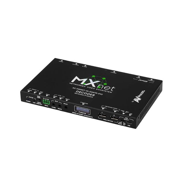 Picture of AVPro MXnet Evolution II AV-over-IP Decoder with Dante
