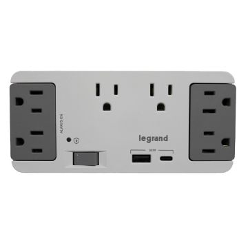 Picture of On-Q 6 Outlet Enclosure Surge Protector w/ USB A and C