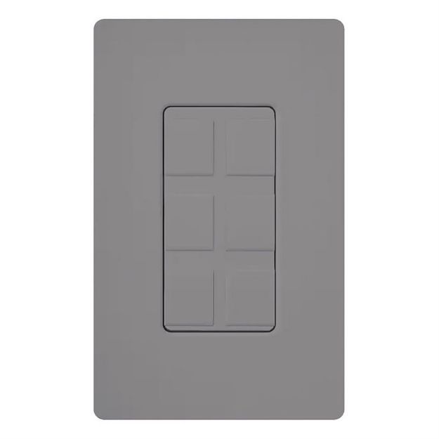 Picture of Lutron Claro 6-Port Field Customizable Multi-port Frame (gray)