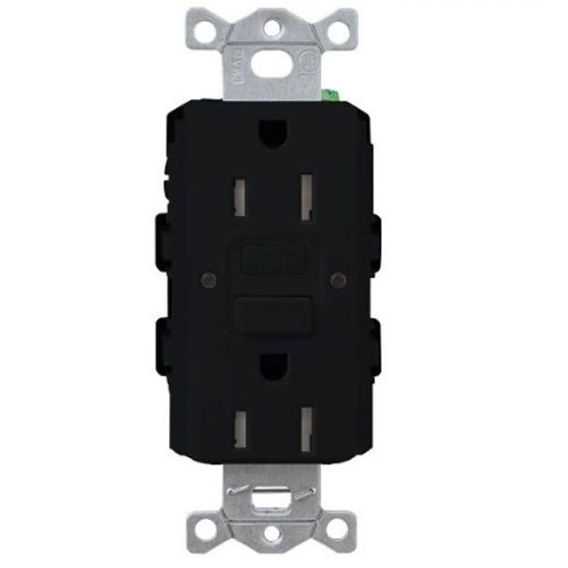 Picture of Lutron 15A GFCI Self-Testing Duplex Receptacle (black)