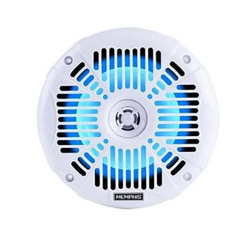 Picture of Memphis Audio 6.5" Marine Grade Coaxial Speakers, White with Blue LED - Pair