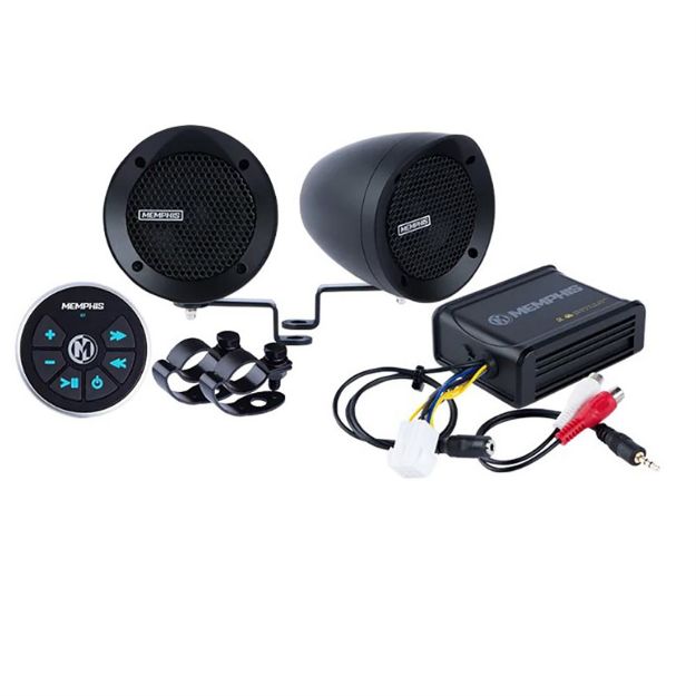 Picture of Memphis Audio Bar Mount  2-Speaker System w/Amp, Built-In Bluetooth Receiver, Black