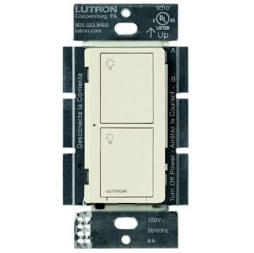 Picture of Lutron Caseta 5A 2-Button RF Switch (light almond)