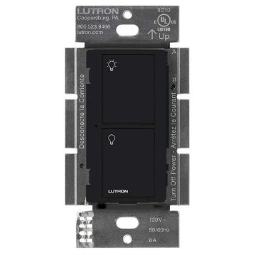 Picture of Lutron Caseta 6A 2-Button RF Switch (Black)