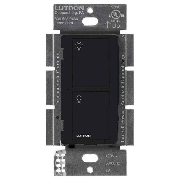 Picture of Lutron Caseta 6A 2-Button RF Switch (Black)