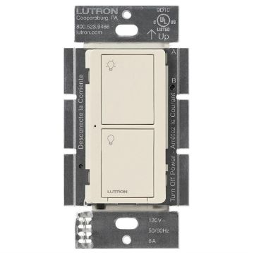 Picture of Lutron Caseta 6A 2-Button RF Switch (lt almond)