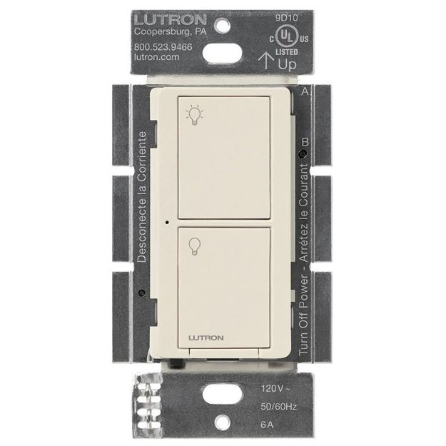 Picture of Lutron Caseta 6A 2-Button RF Switch (lt almond)