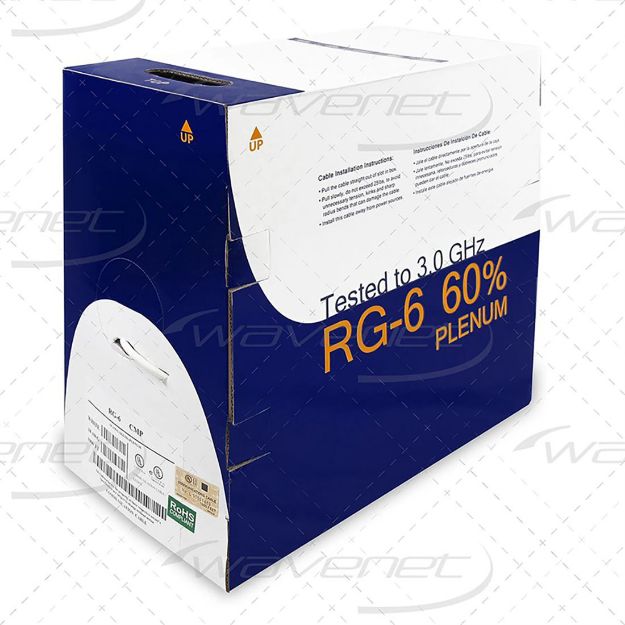 Picture of Wavenet Dual Shield Plenum CMP Coaxial Cable 1000' (White)