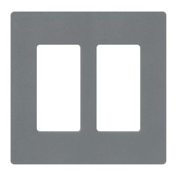 Picture of Lutron Claro 2-Gang Satin Wall Plate (slate)