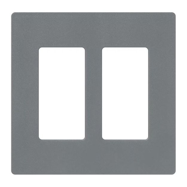 Picture of Lutron Claro 2-Gang Satin Wall Plate (slate)