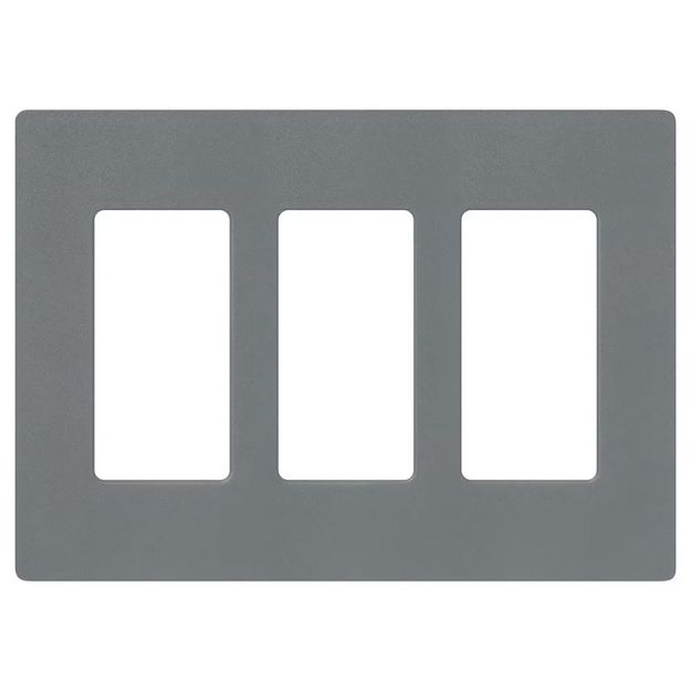 Picture of Lutron Claro 3-Gang Satin Wall Plate (slate)
