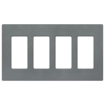 Picture of Lutron Claro 4-Gang Satin Color Wallplate (slate)