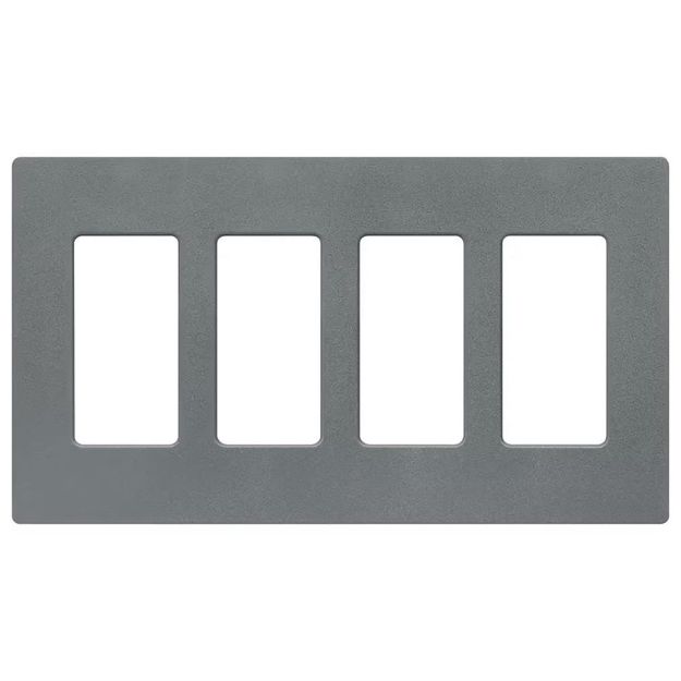 Picture of Lutron Claro 4-Gang Satin Color Wallplate (slate)