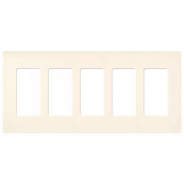 Picture of Lutron Claro 5-Gang Satin Wall Plate (biscuit)