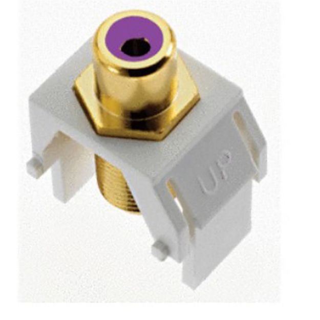 Picture of On-Q Purple RCA to F-Connector Keystone Insert in White