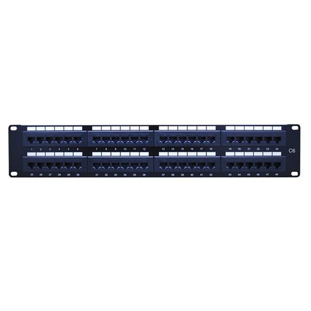 Picture of Vanco Category 6 Patch Panel- 48 Port & 2U Rack Space