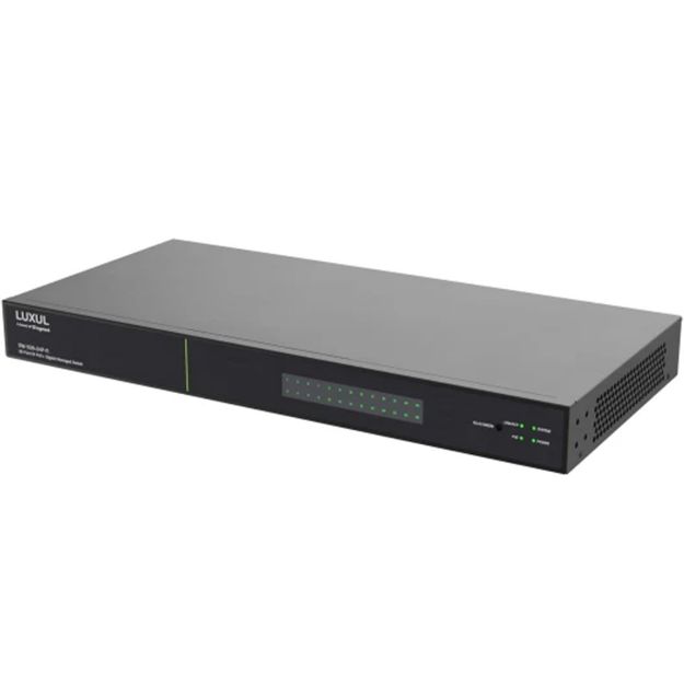 Picture of Luxul 24 PoE+2 Combo RJ45/SFP Rear-Facing Ports - 1Gb L2/L3