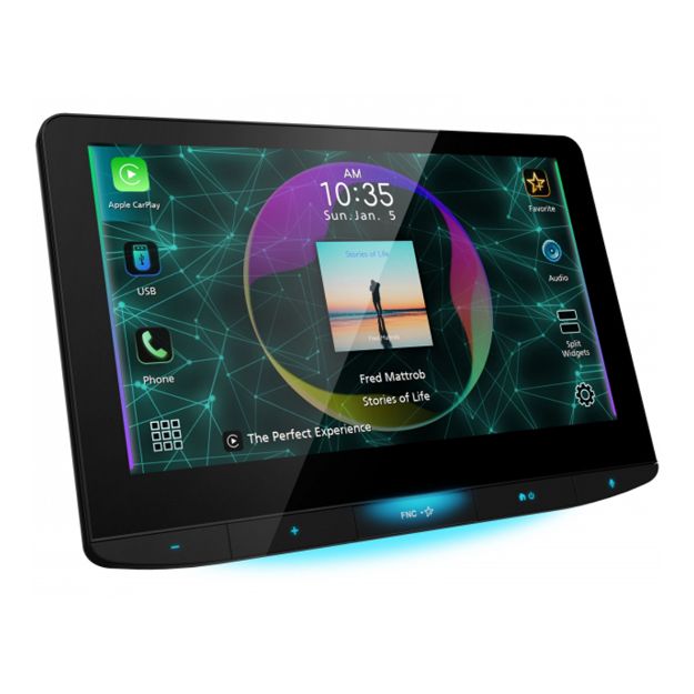 Picture of JVC 10.1" DMR Floating HD Panel, Split screen Wireless CP/AA, 1-Din compact Modular Chassis, iData,