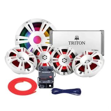 Picture of Triton Marine Bundle- 1500W 6-Ch Amp, 10" Subwoofer, 6.5" Speakers (2x pair), Marine Amp Kit