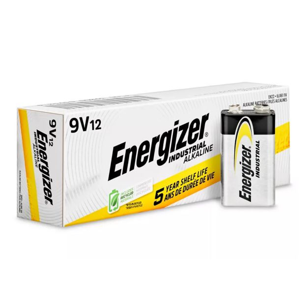 Picture of Energizer Industrial 9V Alkaline Battery, 12-Pack