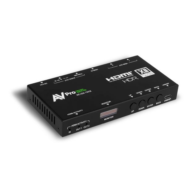 Picture of AVPro 48Gbps HDMI scaling distribution amplifier with one in