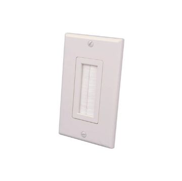 Picture of Vanco Brush Single-Gang Bulk Cable Wall Plate (almond)
