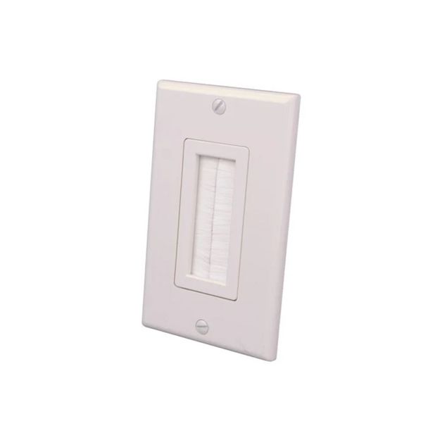 Picture of Vanco Brush Single-Gang Bulk Cable Wall Plate (almond)