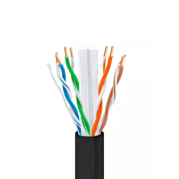 Picture of Wavenet Cat 6A UV Jacket SOLID BC 10GB 1,000' Reel in Box (black)